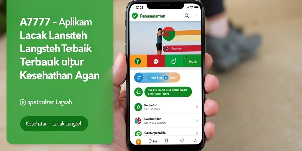 Tampilan antarmuka A7777 yang menampilkan fitur Lacak Langkah.