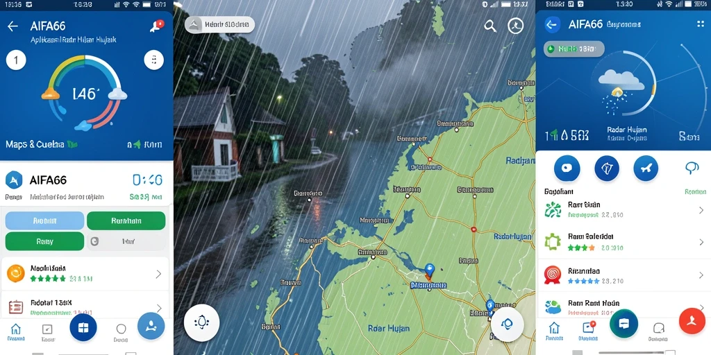 Antarmuka AIFA66 menampilkan radar hujan dengan jelas dan informatif.