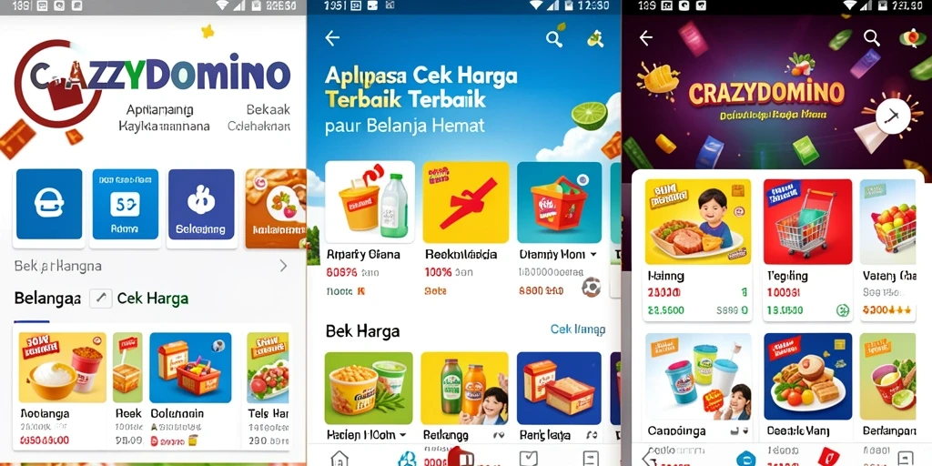 Antarmuka aplikasi CRAZYDOMINO untuk cek harga produk.