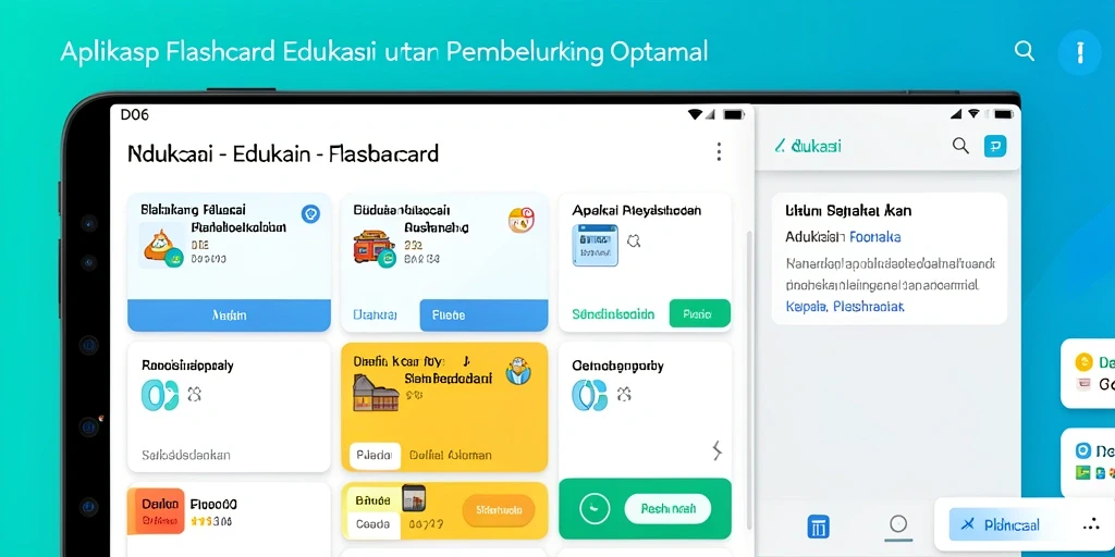 Tampilan antarmuka aplikasi D06 yang memudahkan pembelajaran flashcard.