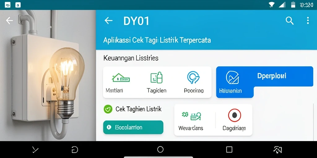 Tampilan antarmuka aplikasi DY01 untuk cek tagihan listrik.