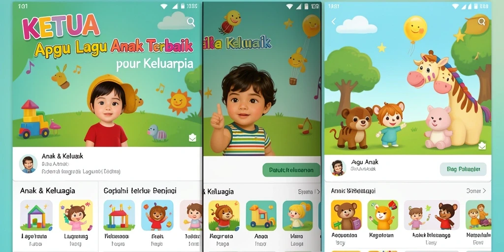 Tampilan antarmuka aplikasi KETUA yang ceria dan ramah anak.