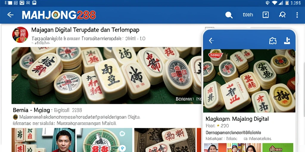 Antarmuka aplikasi MAHJONG288 menunjukkan berbagai artikel berita terbaru.