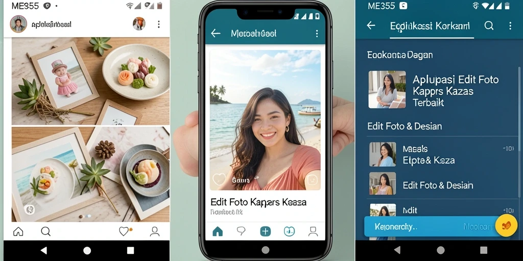 Tampilan antarmuka utama ME355 dengan fitur Edit Foto Kertas Kaca.
