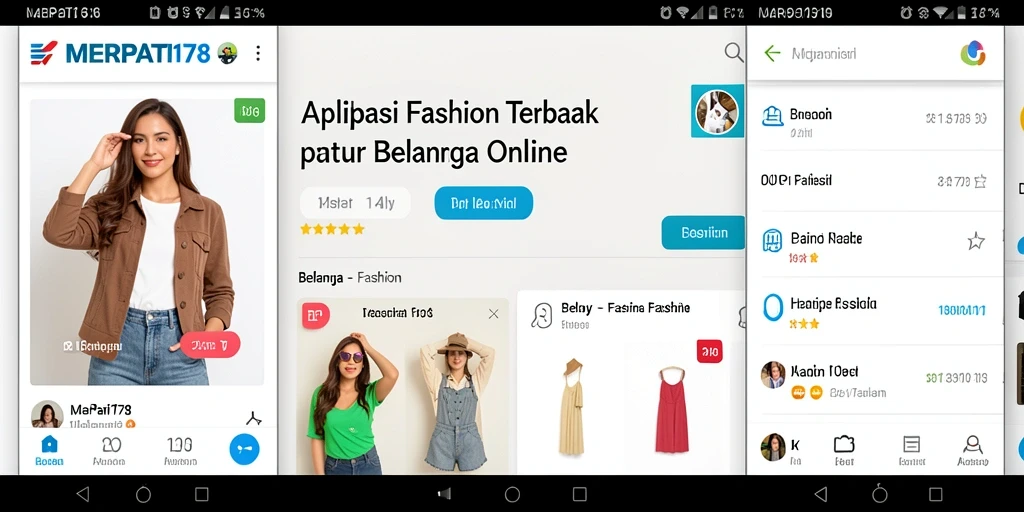 Antarmuka aplikasi MERPATI178 dengan pilihan fashion menarik.