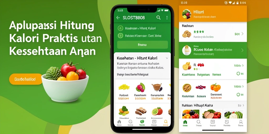 Antarmuka aplikasi SLOST8808 yang menampilkan fitur Hitung Kalori.