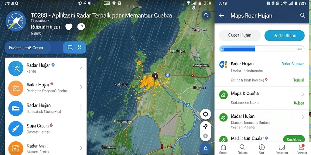 Tampilan antarmuka TO288 yang intuitif menunjukkan data radar hujan secara real-time.