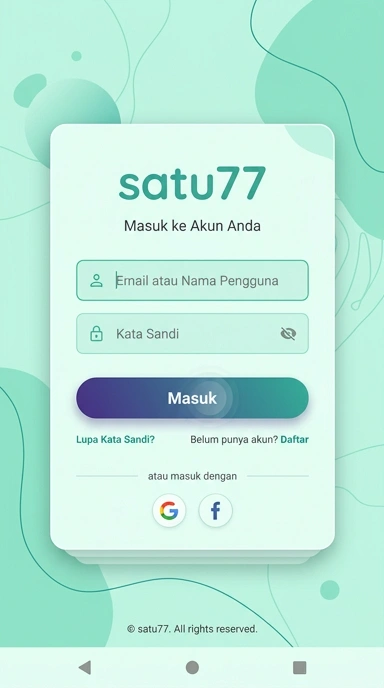 Masuk ke Akun satu77 untuk Pengguna Android